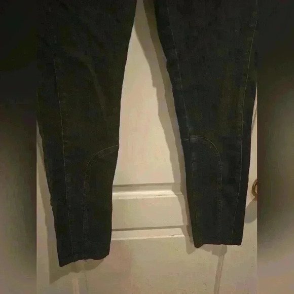 P7000 chico's platinum denim charcoal denim zipper leg skinny jeans size 0/ 28in - Picture 3 of 8